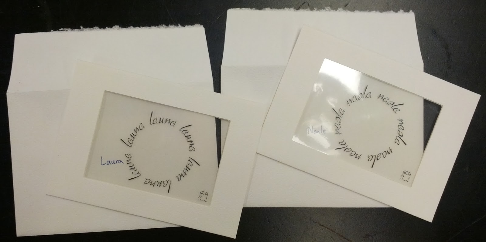 The two half-circles printed on transparencies